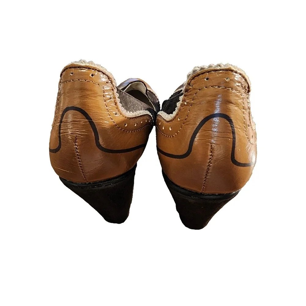 Diesel® (Women's SIZE 8) LIIEU™ Leather Oxford Pump in Brown/Black - $299